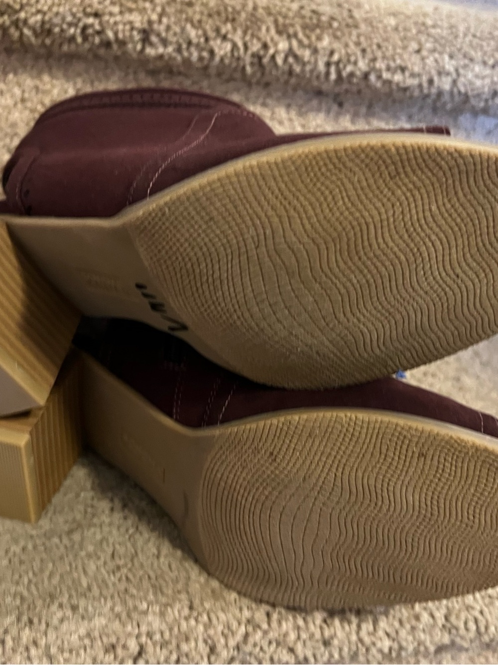 SONOMA Burgundy Open-Toe Block Heel Booties - Picture 3 of 4